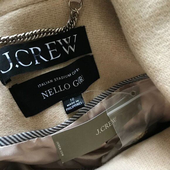 NWT JCrew Warwick Top Coat Jacket Womens 10 Beige Italian Stadium Cloth Wool - Picture 6 of 12